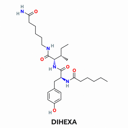 Dihexa chemical structure with DIHEXA caption