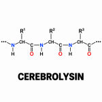 Generic peptide backbone illustration for Cerebrolysin, a mixture with no single molecular structure