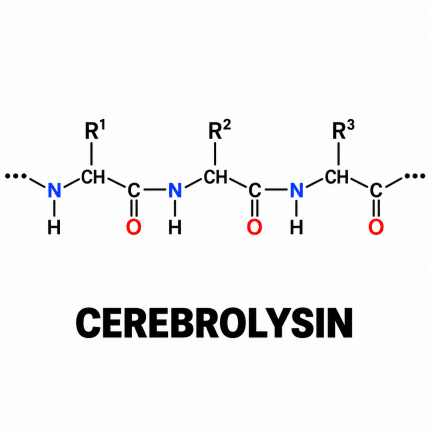 Generic peptide backbone illustration for Cerebrolysin, a mixture with no single molecular structure