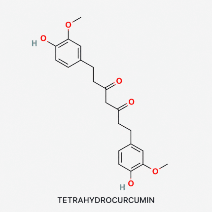 Tetrahydrocurcumin molecular structure with TETRAHYDROCURCUMIN caption